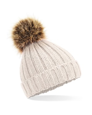 INFANT FUR POM POM CHUNKY BEANIE B412A