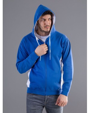 CONTRAST HOODED SWEAT FULL ZIP MI801