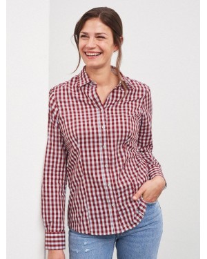 LADIES CHECKED BLOUSE JN616