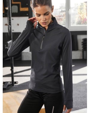 LADIES SPORTS  SHIRT HALFZIP JN787