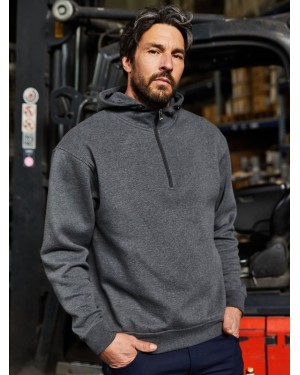 BIO WORKWEAR HALF ZIP HOODY JN839