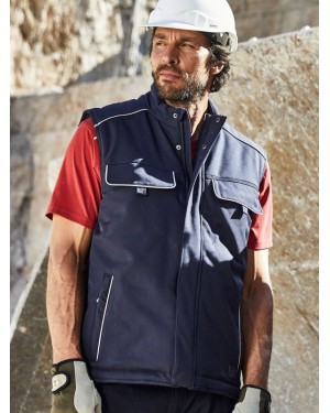 WORKWEAR SOFTSHELL PADDED VEST - SOLID JN885