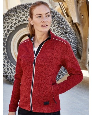 LADIES KNITTED WORKWEAR FLEECE JACKET - SOLID JN897