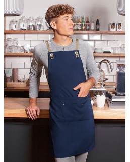 BIB APRON WITH CROSSED RIBBONS AND BIG POCKET KLS39