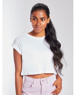 WOMENS ORGANIC CROP TOP T MAM96