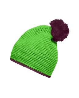 POMPON HAT WITH CONTRAST STRIPE MB7964