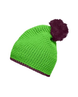 POMPON HAT WITH CONTRAST STRIPE MB7964