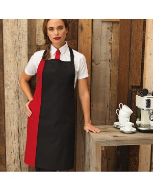 CONTRAST BIB APRON 65%P 35%C