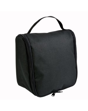 BEAUTY CASE IN POLIESTERE 600D CON ZIP, AMPIE TASCHE INTERNE, GANCIO E MANIGLIA