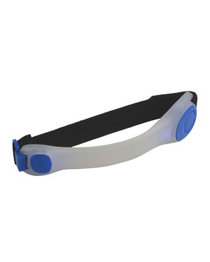 LUCE DI SICUREZZA CON LED IN COLORE BLU IN PLASTICA GOMMATA CON BRACCIALE CHIUSURA