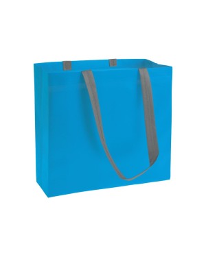 SHOPPER IN TNT LAMINATO, MANICI LUNGHI E SOFFIETTO