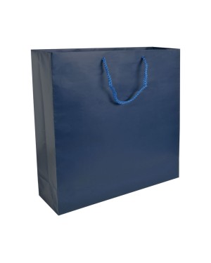 SHOPPER CON SOFFIETTO IN CARTA LAMINATA OPACA 157 G/M2 CON RINFORZO ALLA BASE