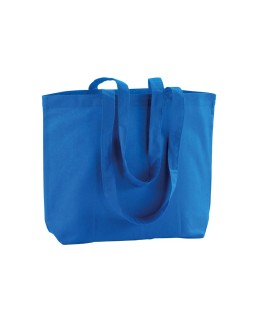 SHOPPER CON SOFFIETTO ALLA BASE IN COTONE 120 G/M2, MANICI LUNGHI