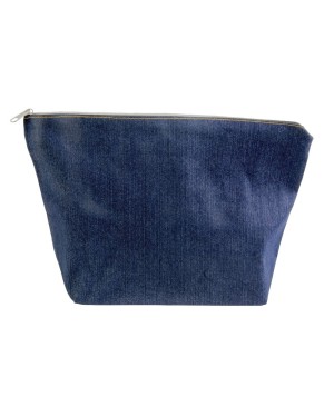 BEAUTY CASE IN DENIM (100% COTONE) CON CHIUSURA ZIP