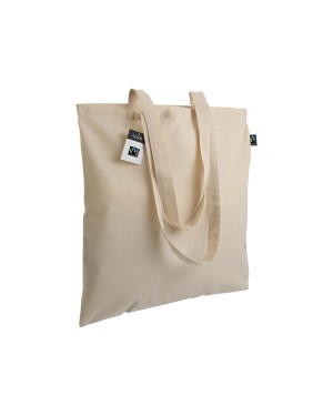 SHOPPER CERTIFICATA FAIRTRADE® IN COTONE 140G/M2, MANICI LUNGHI