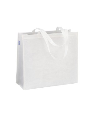 SHOPPER CON SOFFIETTO IN  R-PET  80G/M2, MANICI LUNGHI