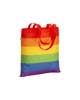 SHOPPER ARCOBALENO IN R-PET  80G/M2, MANICI LUNGHI