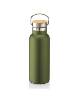 THERMOS IN ACCIAIO INOSSIDABILE (500 ML) CON DOPPIA PARETE ISOLANTE E TAPPO IN BAMBU 22421