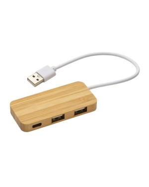 HUB  USB CON 2 PORTE USB A E UNA PORTA TYPE C, CAVO INTEGRATO. 23412