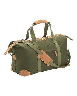 BORSA DUFFLE IN CANVAS  RICICLATO. TRACOLLA REGOLABILE E REMOVIBILE CON FIBBIE IN METALLO