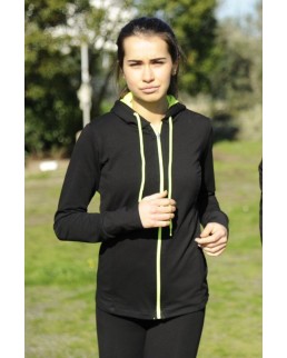 FELPA FIT DONNA CAPP. F/ZIP 95/5% COT/ELA 250GR/M2 IT1016