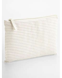 STRIPED ORGANIC COTTON ACCESSORY POUCH W253L