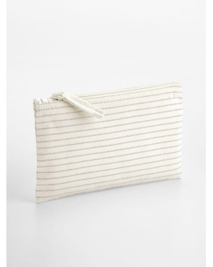 STRIPED ORGANIC COTTON ACCESSORY POUCH W253S