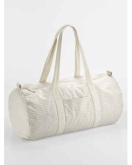 STRIPED ORGANIC COTTON BARREL BAG W258