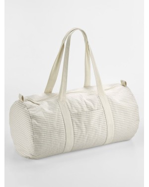 STRIPED ORGANIC COTTON BARREL BAG W258