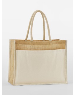 COTTON POCKET NATURAL STARCHED JUTE SHOPPER W480